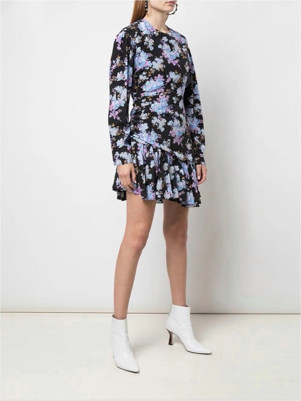 NWT Les Reveries Fairy Floral Drape Silk Dress Size 0